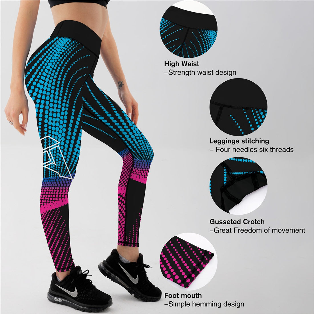 High Waist Elasticity Women Digital Printed Leggings - Push Up Strength