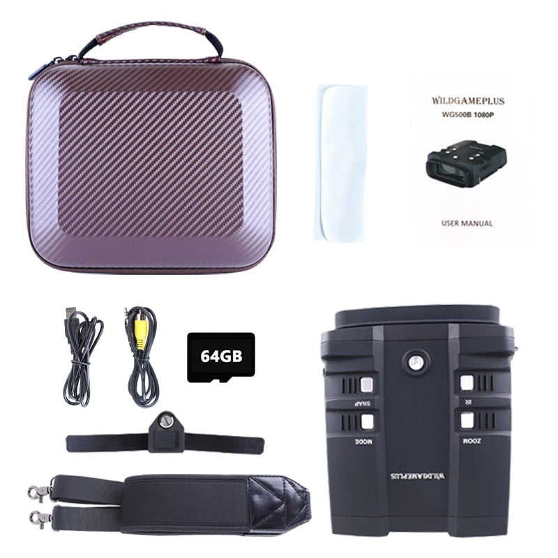 WILDGAMEPLUS WG500B 1080P HD Night Vision Binocular with 3.6-10.8 Digital Zoom Infrared (IR) Telescope Hunting Night Vision