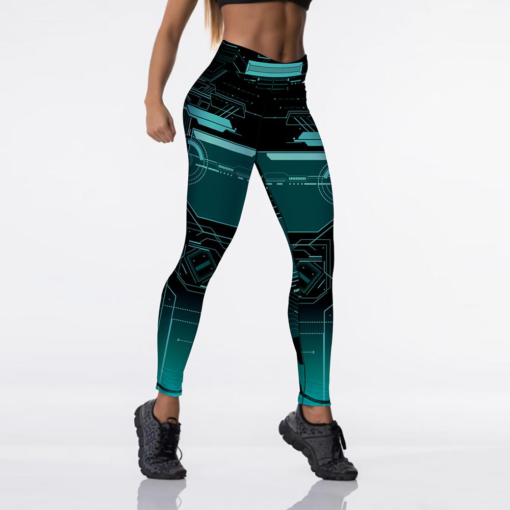High Waist Elasticity Women Digital Printed Leggings - Push Up Strength