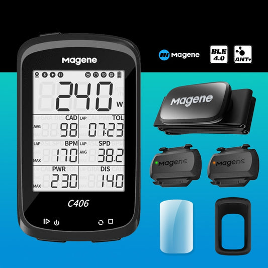 Magene C406 Smart  Bicycle / Cycling Data Map and Speedometer, Odometer, Stopwatch