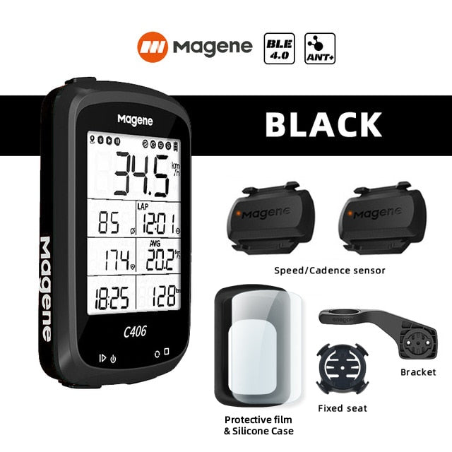 Magene C406 Smart  Bicycle / Cycling Data Map and Speedometer, Odometer, Stopwatch