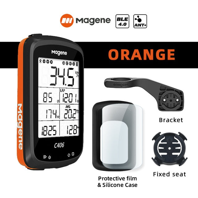 Magene C406 Smart  Bicycle / Cycling Data Map and Speedometer, Odometer, Stopwatch