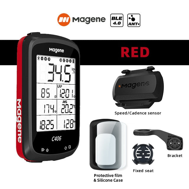 Magene C406 Smart  Bicycle / Cycling Data Map and Speedometer, Odometer, Stopwatch