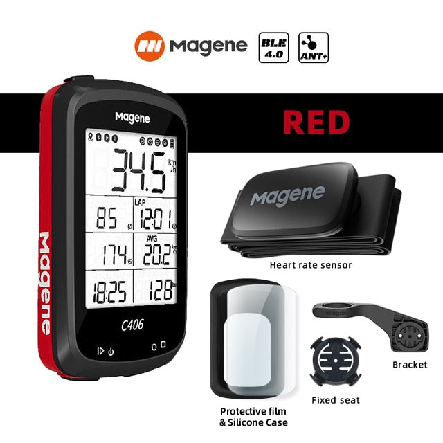 Magene C406 Smart  Bicycle / Cycling Data Map and Speedometer, Odometer, Stopwatch