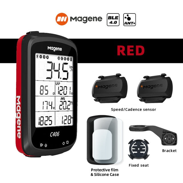 Magene C406 Smart  Bicycle / Cycling Data Map and Speedometer, Odometer, Stopwatch