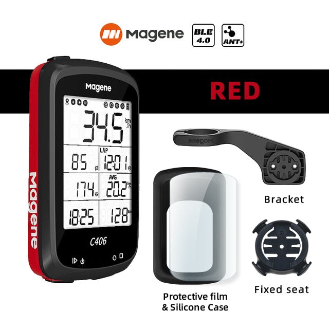Magene C406 Smart  Bicycle / Cycling Data Map and Speedometer, Odometer, Stopwatch