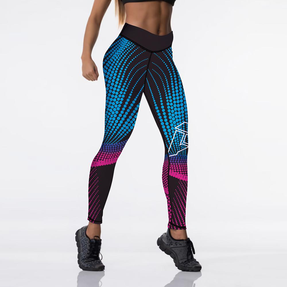 High Waist Elasticity Women Digital Printed Leggings - Push Up Strength