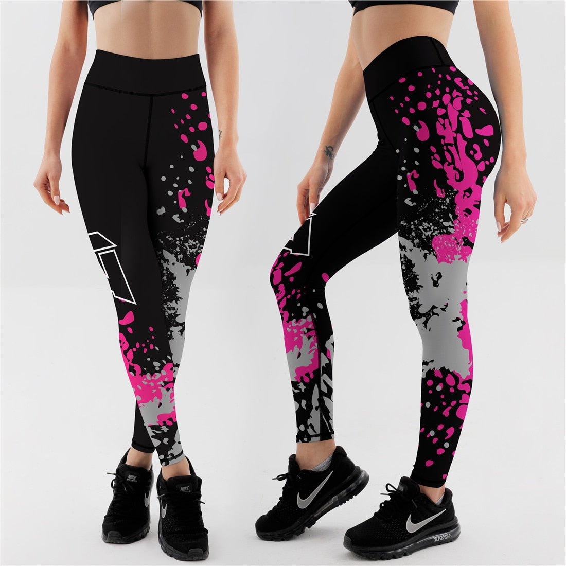 High Waist Elasticity Women Digital Printed Leggings - Push Up Strength