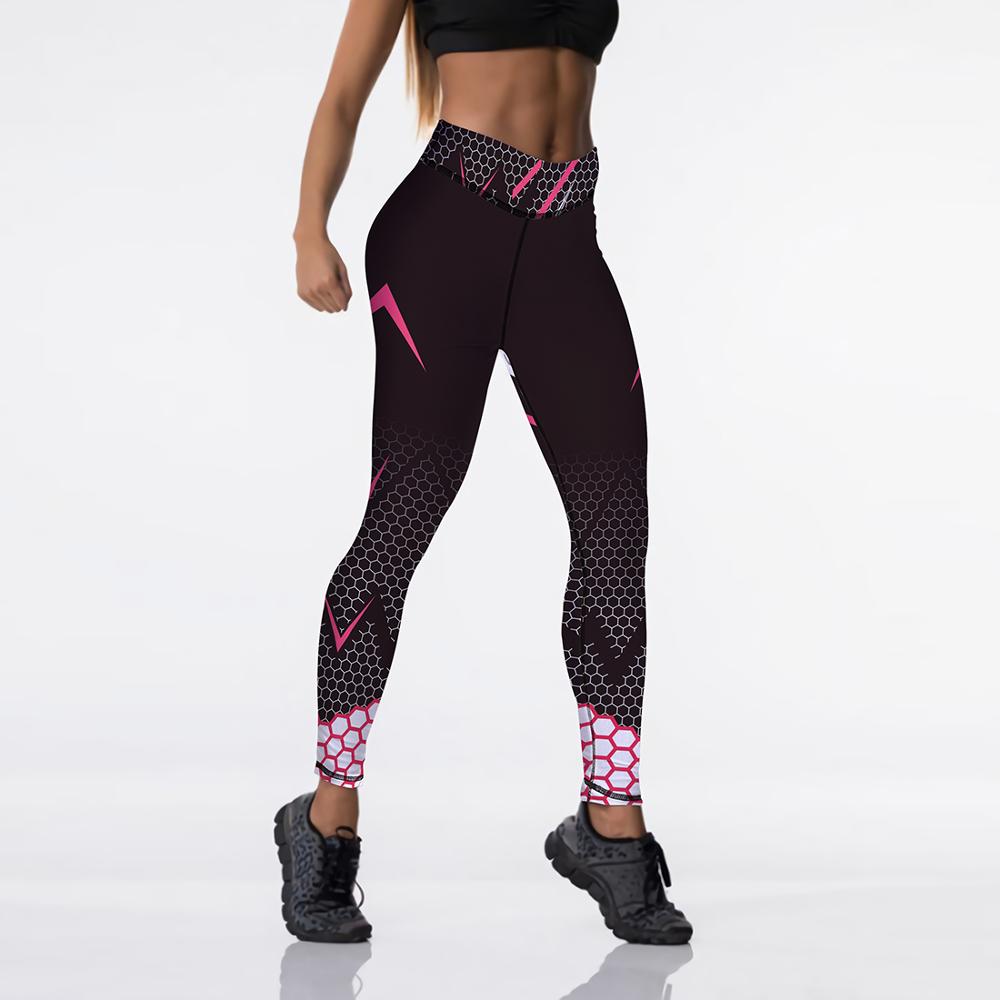 High Waist Elasticity Women Digital Printed Leggings - Push Up Strength