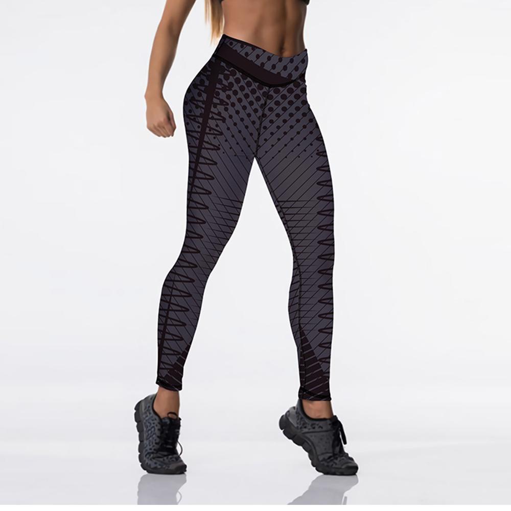 High Waist Elasticity Women Digital Printed Leggings - Push Up Strength
