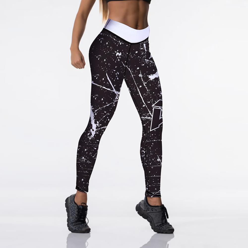 High Waist Elasticity Women Digital Printed Leggings - Push Up Strength