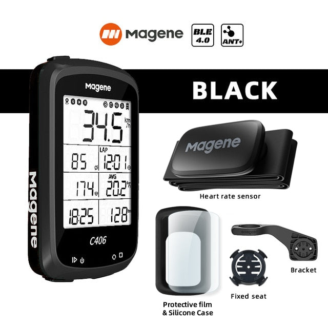 Magene C406 Smart  Bicycle / Cycling Data Map and Speedometer, Odometer, Stopwatch