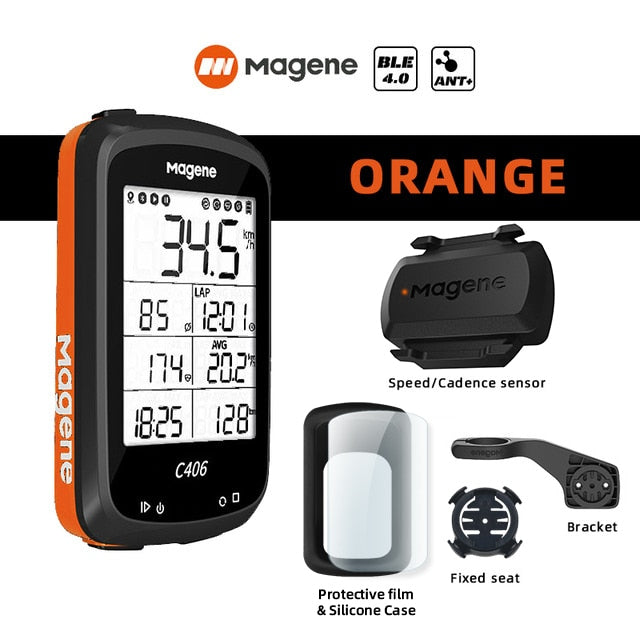 Magene C406 Smart  Bicycle / Cycling Data Map and Speedometer, Odometer, Stopwatch