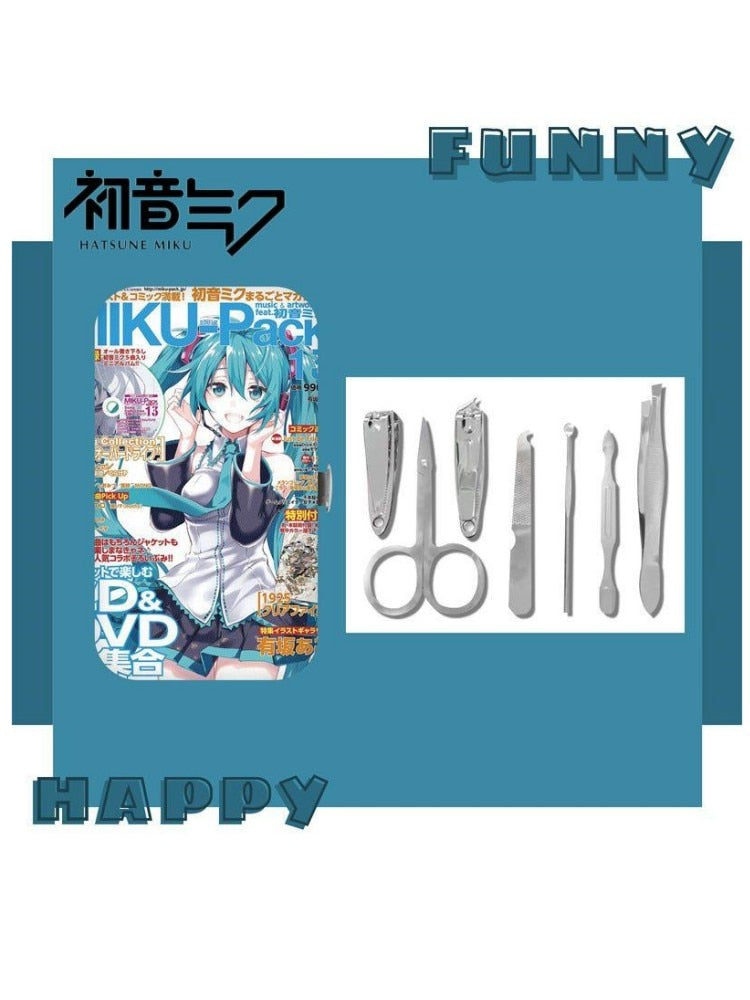 Hatsune Miku Anime Stainless Steel  Nail Clipper Set Scissors Manicure Manicure Tools